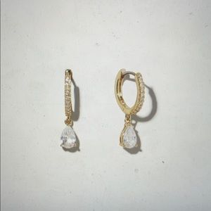COPY - 14k Gold CZ Huggie Earrings